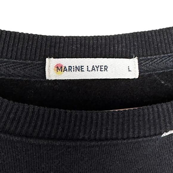 Marine Layer Anytime Print Sweatshirt In Black Noodle Print Size L - Picture 6 of 7
